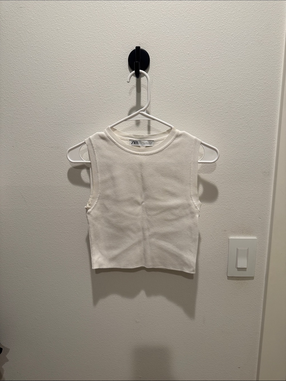 ZARA Kids Off-White Ribbed Sleeveless Tank Top